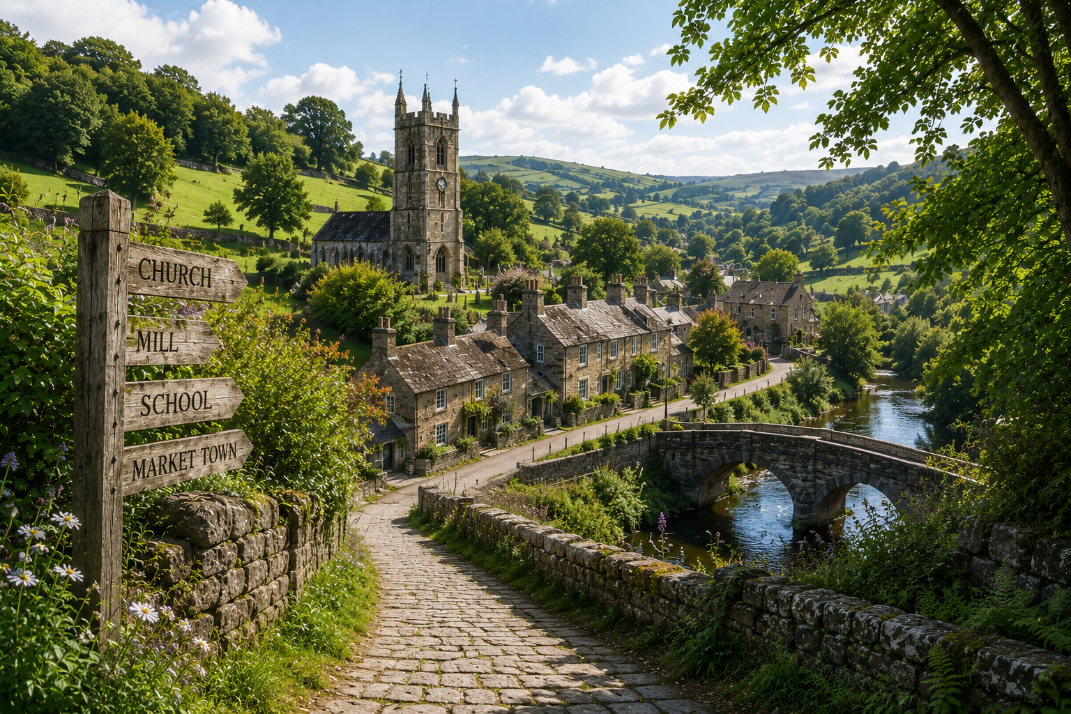 Churchyard, village path, or ancestral travel landscape